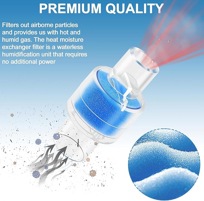 Update Packaging Universal Heat Moisture Exchanger/Exchange Filter Replacement for Z1, Z2 HME Humidification Solution Filter Fit 22mm Diameter Tubing-12 Pack, Individually Sealed Packaging LUXRILIX