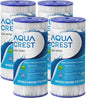 AQUA CREST FXHSC Whole House Water Filter Replacement for GE® FXHSC, GXWH40L, GXWH35F, American Plumber W50PEHD, W10-PR, Culligan® R50-BBSA, 5 Micron 10" x 4.5", High Flow Sediment Filters, Pack of 4