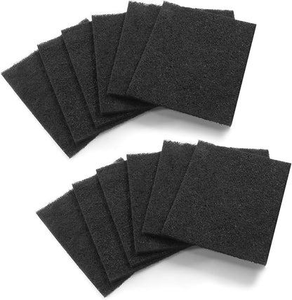 Biaungdo 12 Pack 5 Inch Sqaure Charcoal Filter Replacements, Black Kitchen Compost Bin Filters for Countertop Square Carbon Filter Bin Pail Replacement