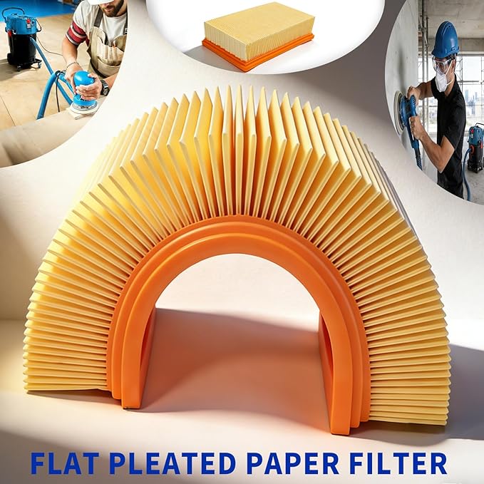 VF100 Flat Pleated Paper Filter Replacement for Bosch VAC series VAC090AH VAC090A VAC090S VAC140AH VAC140A VAC140S Dust Extractors HEPA Filter