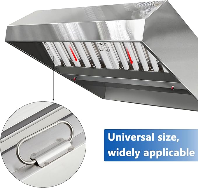 19.5 in x19.5 in Commercial Hood Filters - 430 Stainless Steel 5-Groove Baffle Filters for Restaurant Kitchen Exhaust Hoods Pack of 6