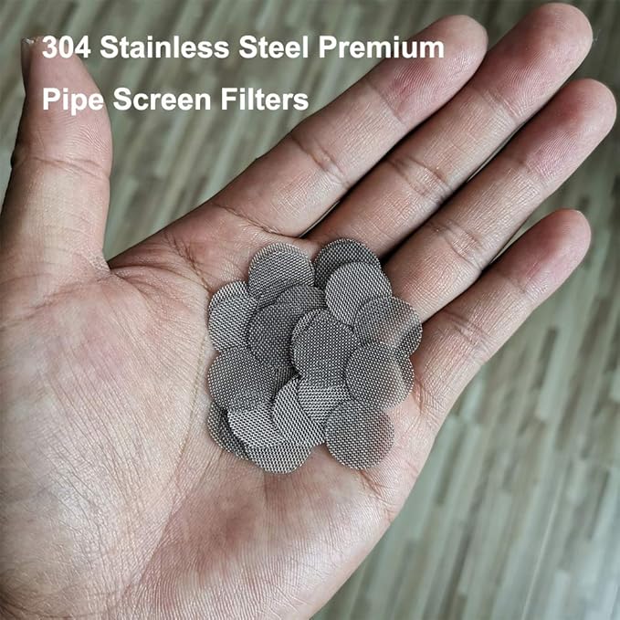 210pcs Stainless Steel Pipe Filters, 12.7mm Smoking Screens Pipe, Silver Mesh Screens Gauzes Filter with Storage Box