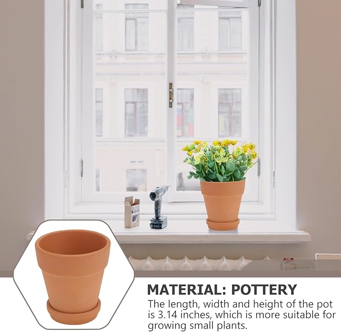 5pcs Red Clay Succulent Pots with Saucers, Indoor Succulent Plant Containers, Breathable Baked Terracotta Flower Planters for Home Gardening and Nursery Use
