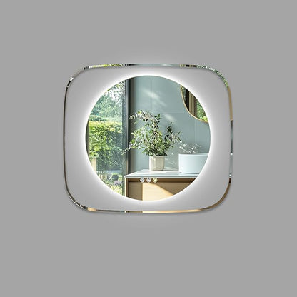 LUVODI Lighted LED Bathroom Mirror: 28”x32” Transparent Wall Mounted Vanity Mirror with Bright Back Lit - Illuminated Dimmable 3 Colors Mirrors with Smart Memory Form Anti-Fog for Bathroom