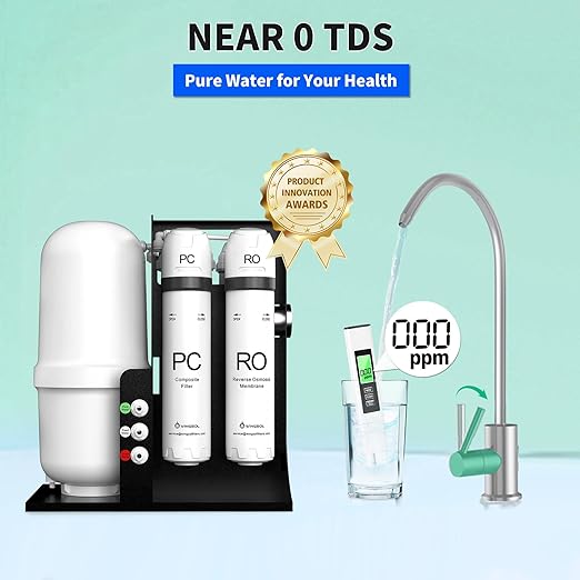 WINGSOL Integrated Reverse Osmosis Water Filter, NSF/ANSI 42/53/58, 8-Stage Under Sink RO Filtration System for 0 TDS Pure Water, Easy Installation Compact Size, No Electricity Needed