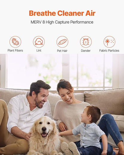 VEVOR 20x25x1 inch Electrostatic Air Filter, AC/HVAC Furnace Filter Washable & Reusable Aluminum, MERV 8 Long Lifetime, Home or Office (Actual Size: 19.75 x 24.65 x 0.82 in)