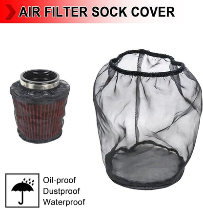 Universal Air Filter Cover, Air Filter Wrap for Motorcycle Car Air Intake Filter Protective Cover Dustproof Waterproof Universal Accessories (Filter S), Pack of 4