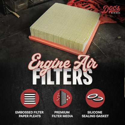Doc's Diesel Engine Air Filter DPA10236 | Compatible with Jeep Grand Cherokee 3.0L Diesel 2014-2020 | Replaces 04861688AA