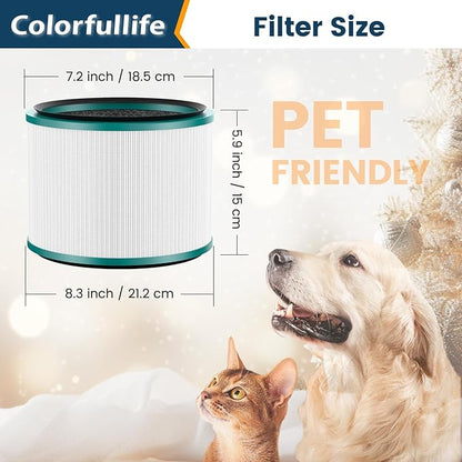 Colorfullife 2 Pack Replacement Filter for Dyson HP00, HP01, HP02, HP03, DP01, DP02 Desk Air Purifiers. Compare to Part # 968125-03 for Dyson Pure Cool Link Fans