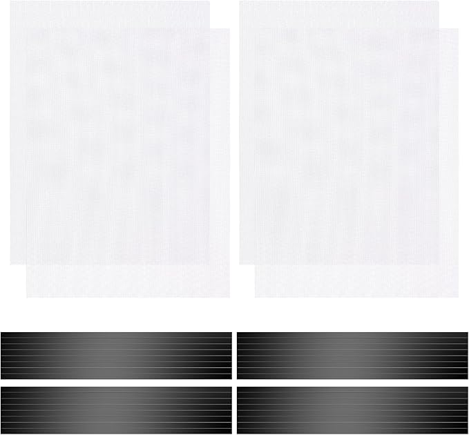 4 Pack 40cm x 30cm Magnetic Floor Vent Cover - Customizable Size PVC Mesh Register for Wall Ceiling Floor Catch Debris Hair Insect (White)