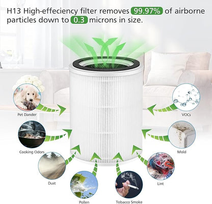 TPAP001 Replacement Filter, Only Compatible with TOPPIN TPAP001 Comfy Air C2 Air Purifi-er, 3-in-1 Efficient Filtration for TOPPIN TPAP001 Filter, TPFF001【Not Fit TPAP002 TPAP004 TPAP005 】