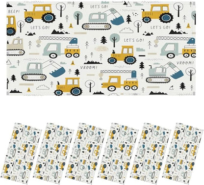 6 Pcs Fluorescent Light Covers for Ceiling Lights Colorful Construction Vehicle Diggers Cranes Tractors Decorative Magnets Light Filters for Office Home Classroom Must Haves 4’ x 2’