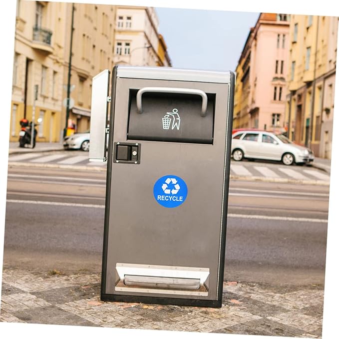8pcs Garbage Can Stickers Waste Sorting Decals Recycling Bin Sticker Kitchen Trashcan Decals PVC Material