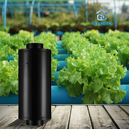 G-HYDRO 6 Inch Inline Air Carbon Filter with 1200+ RC48 Australia Virgin Activated Charcoal Odor Control Scrubber for Grow Tent Indoor Plants Inline Fan Free Installation, 6 x 28 Inch, 500 CFM, Black