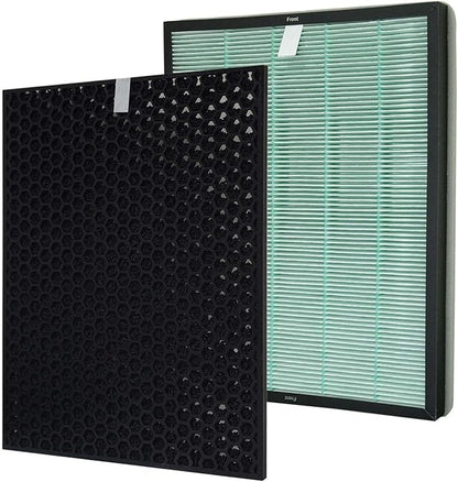 PUREBURG Replacement Filter Set Compatible with RabbitAir BioGS 2.0 Ultra Quiet Model SPA-550A & SPA-625A Air Purifiers,H13 True HEPA + Activated Carbon Filter Air Clean Odor