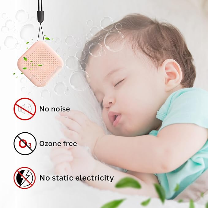 Portable Personal Air Purifier – Wearable Mini Air Purifier with 120 Hours Runtime | USB Rechargeable Filterless Ionic Device for Dust, Odor,Allergies,Smoke & Pollutants