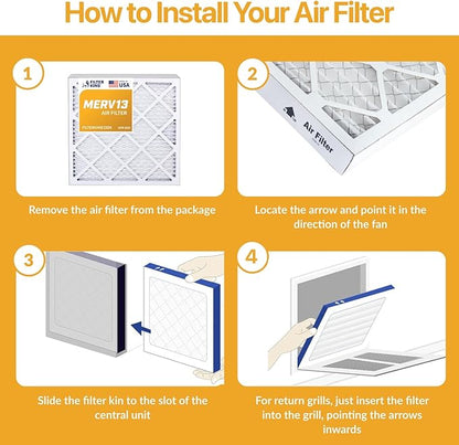 Filter King 29x29x1 Air Filter | 6-PACK | MERV 13 HVAC Pleated A/C Furnace Filters | MADE IN USA | Actual Size: 28.5 x 28.5 x .75"