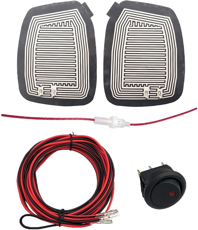 12V Car Rear Mirror Heater, Electric Glass Heating Demister Fast Heat Side Mirror Glass Heater, Metal Glass Heated Pad Car Side Mirror Heated Pad Suitable for Most Car