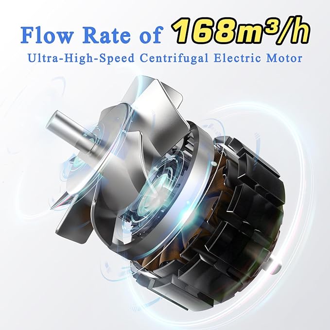 KQZ-B1 Solder Fume Extractor, 168m³/h Strong Suction Smoke Extractor, 5*Thick Pre-Filter+H13 HEPA Soldering Fume Extractor, 99.99% Purification Smoke Absorber for Welding Soldering 3D Printing Black