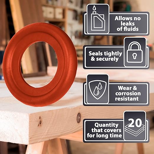 15pcs Oil Drain Plug Crush Rubber Washer Gasket Seal – 14mm Replacement for Chrysler/Dodge/Jeep/Fiat/Ram - OEM 6507741AA Fits for Mopar 2003-2023 by AUTOMAJOR