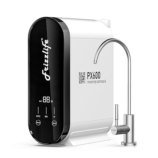 Frizzlife 600GPD Reverse Osmosis Water Filter System, NSF/ASNI 58&53&42&372 Standard, 11 Stage Tankless RO Water Filter, Under Sink Water Filtration, 2:1 Pure to Drain, Reduces TDS, BPA Free, PX600