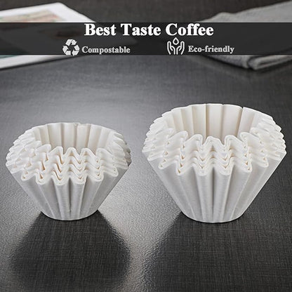 1-2 Cup White Coffee Filters, 100 Count Unbleached Basket Coffee Filter Paper for Miniature Mr Coffee, Small Coffee Maker, Single Serve Coffee Pot, Pour Over Coffee Kit