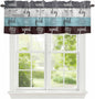 Laundry Rules Valances for Windows, Retro Blue White Wood Board Grain Kitchen Valance Light Filtering Rod Pocket Short Curtains for Kitchen Bathroom, 1 Panel, 60"x18"