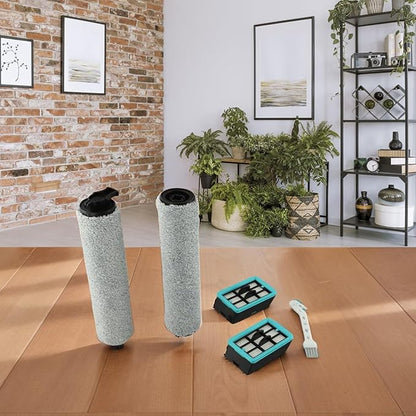 Replacement Roller Brushes and Filters Compatible with for CrossWave 3831 HF2 3845 3847 3848 Wet Dry Vacuum Floor Scrubber