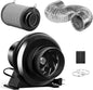 iPower 4" 195 CFM Inline Fan with Upgrade Air Carbon Filter, 8 FT Silver Ducting, Ventilation System for Grow Tent, Hydroponics, Air Circulation
