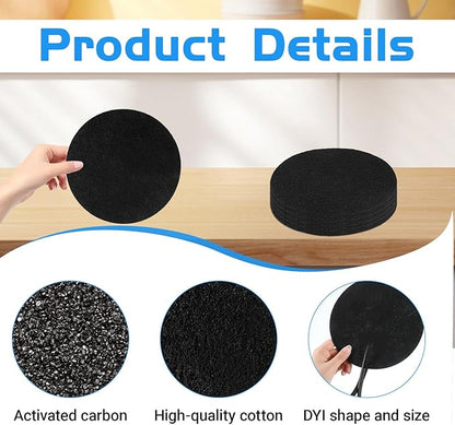 6 Pack Charcoal Filters for Compost Bucket, 7.25 in Round Compost Filters for Countertop Bin, Replacement Compost Bin Filter for Home Kitchen Compost Bins
