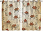 2 Panel Kitchen Cafe Curtains, Desert Sand Camel Sunlight Filtering Nature Air Through, Home Decor Window Covering Tier Curtains for Living Room 104W x 72L inch Summer Tropical Animals Vintage Beige