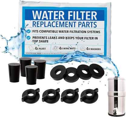 Impresa Gravity-Fed Water Filter Replacement Kit Compatible with Berkey, British Berkefeld Models - Silicone Water Filter Replacement Parts & Leak-Proof Seal
