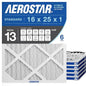 Aerostar 16x25x1 MERV 13 Air Filter, 6 Count, ACTUAL SIZE (15.75 x 24.75 x 0.75), HVAC, Air Conditioning & Furnace Filter for Allergies, Dust, Pet Dander & Smoke (MPR 1500 / FPR 10), Made in USA