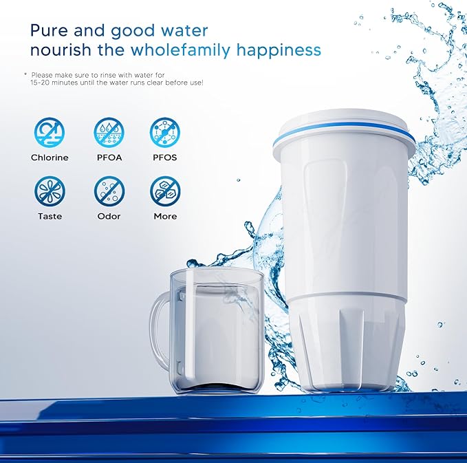 BOGDA 12 Pack Water Filter Replacement Zero, 5-Stage Compatible with Zero Pitcher and Dispenser, Fit for Zero Filter Water Replacement Filters and ZR-001 ZR-017 ZR-004