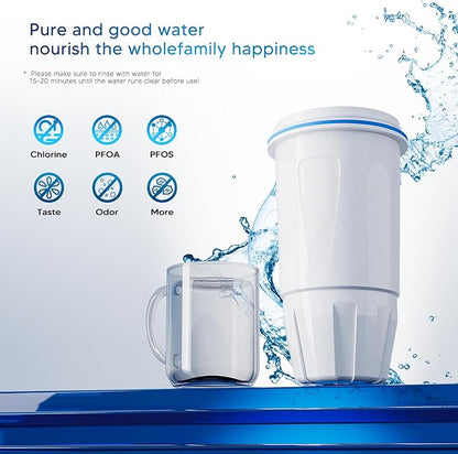 BOGDA 12 Pack Water Filter Replacement Zero, 5-Stage Compatible with Zero Pitcher and Dispenser, Fit for Zero Filter Water Replacement Filters and ZR-001 ZR-017 ZR-004