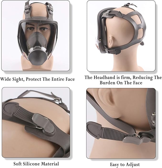 Full Face Respirаtor Reusable, Organic Vapor Respirаtor Compatible with Particulate Filter, Protection for Painting, Machine Polishing, Welding, Same as 6000 6800 7800 FF-400 V-Series