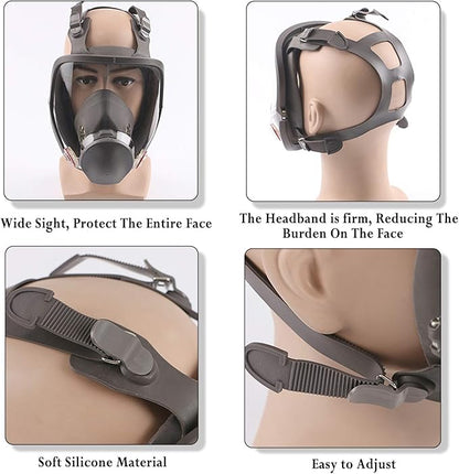 Full Face Respirаtor Reusable, Organic Vapor Respirаtor Compatible with Particulate Filter, Protection for Painting, Machine Polishing, Welding, Same as 6000 6800 7800 FF-400 V-Series