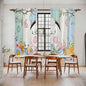Easter Window Curtains 72 Inch Long 2 Panel Set,Rod Pocket Long Curtains & Drapes,Spring Watercolor Bunny Eggs Wood Grain Teal Blue Light Filtering Window Treatment for Bedroom Living Room 52"W x 72"L