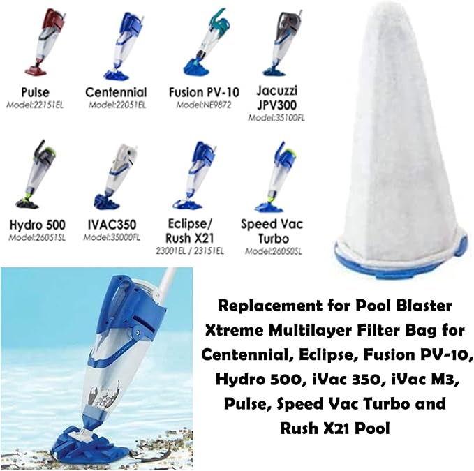 Replacement Vacuum Filter Cotton Compatible for Water Tech Centennial Filter(5 Pack)