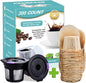2 Reusable Keurg Cups & 300 Unbleached Keurg Coffee Pods Paper Filters with Lids,Disposable Keurg Filters Single Serve Coffee Filters Compatible with Keurg 2.0&1.0 Coffee Maker