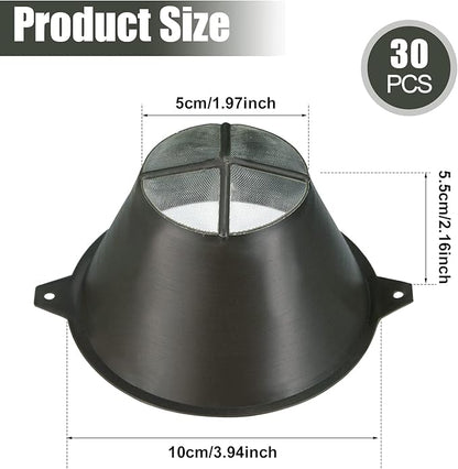 30 Pcs Paint Filter 100 mm Plastic Paint Strainer with Fine Nylon Mesh Reusable Industrial Nylon Filter for Oil, Water Based Oil Paints Food Residue