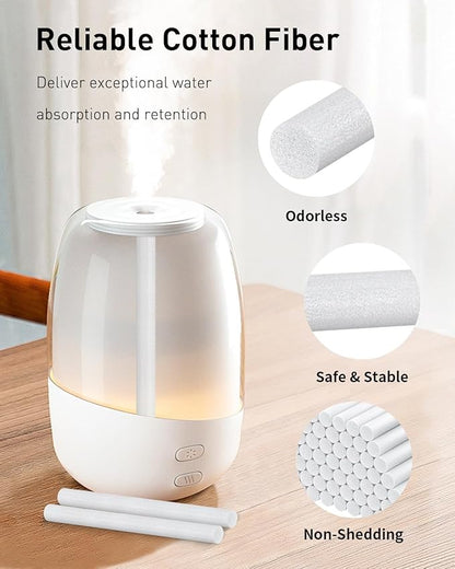 Pawfly 80 Pcs Humidifier Sticks, 4 Inch Mini Humidifier Filter Replacement Wicks, Humidification Equipment Cotton Refill Rods, Small Portable USB Humidifier Sticks, Air Diffuser Pure Wicks