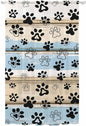 Sheer Curtains 108 Inches Long, Blue Dog Paw Print Semi Sheer Curtains Light Filtering Window Treatment, Vintage Farmhouse Rustic Wooden Grain Privacy Voile Drapes for Living Room Bedroom 52x108 Inch