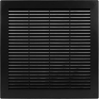 Vent Systems 10" x 10" - Pack of 2 - Black Plastic Soffit Vent Cover - Durable Flat Square Air Vent Grille with Mesh Screen - Weather Resistant Ventilation Grill - Wall & Ceiling, Indoor & Outdoor