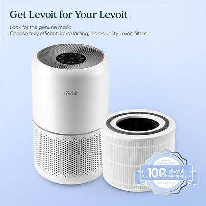 LEVOIT Genuine Core 300-P, RF and S Replacement Filter, Supports HEPA Sleep Mode, High-Efficiency Activated Carbon for Removal of Smoke, Odor, Allergens, Pollen,1 Pack, white