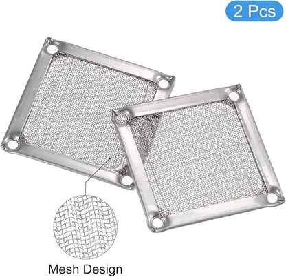 MECCANIXITY 60mm Computer Fan Filter Grills Stainless Steel Mesh Dustproof Case Cover for Computers, Pack of 2