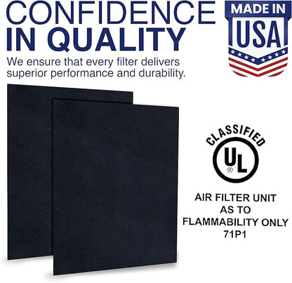 Cut To Fit Air Filter - Carbon Pad Pre Filter forAir Purifiers, AC, Furnace, Trash Cans and Dust, 1/6" thick, 16" x 48" Sheets - 1 Pack