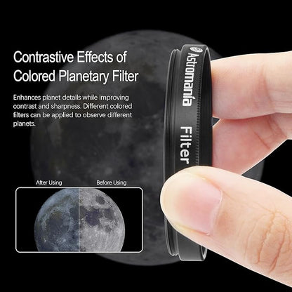 Astromania Telescope Filter 2 Inch - #82A Blue, Planetary Filter for Astronomy Telescope & Eyepiece, Telescope Color Filter for Enhancing Contrast in Lunar Planetary Observation