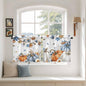 Navy Blue Pumpkin Fall Kitchen Tier Curtains 24 Inch Long 2 Panel Set,Rod Pocket Cafe Small Window Curtains Over Sink,Thanksgiving Maple Leaves Branches Short Drapes for Bathroom Cabinet 27.5"W x 24"L