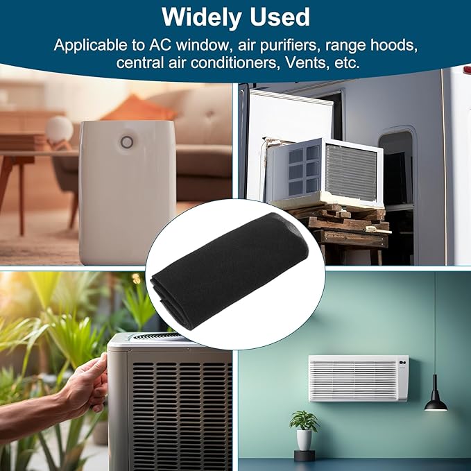 PATIKIL 79" x 16" x 0.1" Air Conditioner Filter Replacement, 2Pcs Washable Reusable Cut to Fit Foam Filter Air Filter for RV AC Vent Window Purifiers Computer, 40PPI